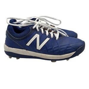 New Balance Baseball Cleats Shoes Boys 4 Blue White J4040TB5 Molded Youth Sports
